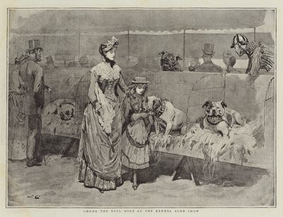 Blandt Bull Dogs på Kennel Club Show af John Charles Dollman